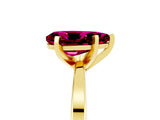 Yellow gold Pear Cut Garnet Solitaire Engagement Ring with Classic Band and Four-Prong Setting_41