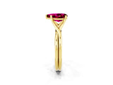 Yellow gold Pear Cut Garnet Solitaire Twist Band Prong Setting Ring_38