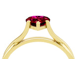 Yellow gold Pear Cut Garnet Solitaire Twist Band Prong Setting Ring_40