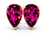 Yellow gold Pear Cut Garnet Stud Earrings_24