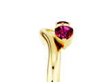 Yellow gold Pear Cut Garnet Two-Stone Open Band Ring with Prong Setting_11