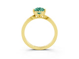 Yellow gold Pear Cut Green Sapphire Solitaire Engagement Ring with Classic Band and Four-Prong Setting_27