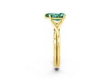 Yellow gold Pear Cut Green Sapphire Solitaire Twist Band Prong Setting Ring_50