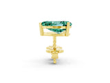 Yellow gold Pear Cut Green Sapphire Stud Earrings_26