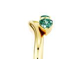 Yellow gold Pear Cut Green Sapphire Two-Stone Open Band Ring with Prong Setting_11