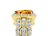 Yellow gold Pear Cut Halo Citrine Ring with Split Shank and Four-Prong Setting_5