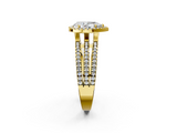 Yellow gold Pear Cut Halo Diamond Engagement Ring with Split Shank and Four-Prong Setting_22