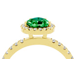 Yellow gold Pear Cut Halo Diamond Pave Band with Prong Setting_4