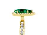 Yellow gold Pear Cut Halo Diamond Pave Band with Prong Setting_5
