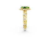Yellow gold Pear Cut Halo Diamond Solitaire with Filigree Band and Four-Prong Setting_2