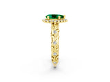 Yellow gold Pear Cut Halo Diamond Solitaire with Filigree Band and Four-Prong Setting_2