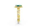 Yellow gold Pear Cut Halo Diamond Solitaire with Filigree Band and Four-Prong Setting_2