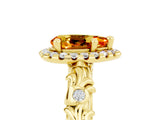 Yellow gold Pear Cut Halo Diamond Solitaire with Filigree Band and Four-Prong Setting_5