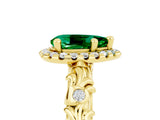 Yellow gold Pear Cut Halo Diamond Solitaire with Filigree Band and Four-Prong Setting_5