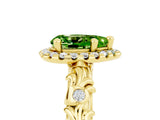Yellow gold Pear Cut Halo Diamond Solitaire with Filigree Band and Four-Prong Setting_5