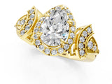 Yellow gold Pear Cut Halo Diamond Split Shank Engagement Ring with Four-Prong Setting_20