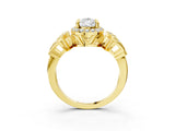 Yellow gold Pear Cut Halo Diamond Split Shank Engagement Ring with Four-Prong Setting_22