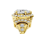 Yellow gold Pear Cut Halo Diamond Split Shank Engagement Ring with Four-Prong Setting_24