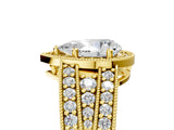 Yellow gold Pear Cut Halo Diamond Split Shank Ring with Prong Setting_20