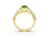 Yellow gold Pear Cut Halo Pavé Diamond Engagement Ring with Split Shank and Four-Prong Setting_3