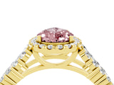 Yellow gold Pear Cut Halo Pavé Diamond Engagement Ring with Split Shank and Four-Prong Setting_4