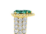 Yellow gold Pear Cut Halo Pavé Diamond Engagement Ring with Split Shank and Four-Prong Setting_5