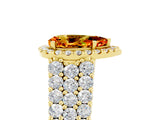 Yellow gold Pear Cut Halo Pavé Diamond Engagement Ring with Split Shank and Four-Prong Setting_5