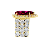 Yellow gold Pear Cut Halo Pavé Diamond Engagement Ring with Split Shank and Four-Prong Setting_5