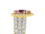 Yellow gold Pear Cut Halo Pavé Diamond Engagement Ring with Split Shank and Four-Prong Setting_5