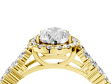 Yellow gold Pear Cut Halo Pavé Diamond Engagement Ring with Split Shank and Four-Prong Setting_7