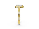 Yellow gold Pear Cut Halo Pave Split Shank Prong Setting Ring_34