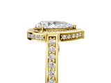 Yellow gold Pear Cut Halo Pave Split Shank Prong Setting Ring_37