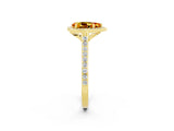 Yellow gold Pear Cut Halo Round Diamond Pavé Band with Four-Prong Setting_2