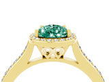 Yellow gold Pear Cut Halo Round Diamond Pavé Band with Four-Prong Setting_4