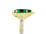 Yellow gold Pear Cut Halo Round Diamond Pavé Band with Four-Prong Setting_5