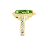 Yellow gold Pear Cut Halo Round Diamond Pavé Band with Four-Prong Setting_5