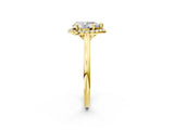 Yellow gold Pear Cut Halo Round Diamond Solitaire Engagement Ring with Pave Band and Four-Prong Setting_17