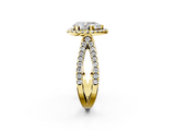 Yellow gold Pear Cut Halo Split Shank Pave Set Ring_73