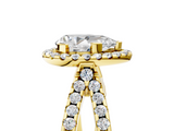 Yellow gold Pear Cut Halo Split Shank Pave Set Ring_76