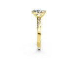 Yellow gold Pear Cut Moissanite Engagement Ring with Side Stone Accents and Four-Prong Setting_62