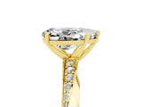 Yellow gold Pear Cut Moissanite Engagement Ring with Side Stone Accents and Four-Prong Setting_65