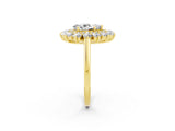 Yellow gold Pear Cut Moissanite Floral Double Halo Engagement Ring with Prong Setting_50