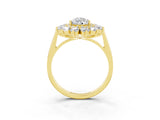 Yellow gold Pear Cut Moissanite Floral Double Halo Engagement Ring with Prong Setting_51