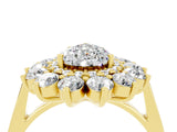 Yellow gold Pear Cut Moissanite Floral Double Halo Engagement Ring with Prong Setting_52