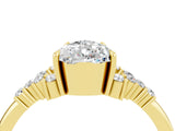 Yellow gold Pear Cut Moissanite Ring with Side Stones and Four-Prong Setting_40
