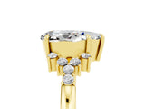 Yellow gold Pear Cut Moissanite Ring with Side Stones and Four-Prong Setting_41