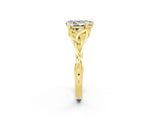 Yellow gold Pear Cut Moissanite Solitaire Celtic Knot Ring with Four-Prong Setting_14