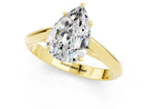 Yellow gold Pear Cut Moissanite Solitaire Engagement Ring with Cathedral Setting and Four-Prong Mount_25