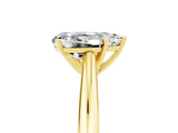 Yellow gold Pear Cut Moissanite Solitaire Engagement Ring with Cathedral Setting and Four-Prong Mount_29