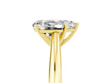 Yellow gold Pear Cut Moissanite Solitaire Engagement Ring with Cathedral Setting and Four-Prong Mount_77